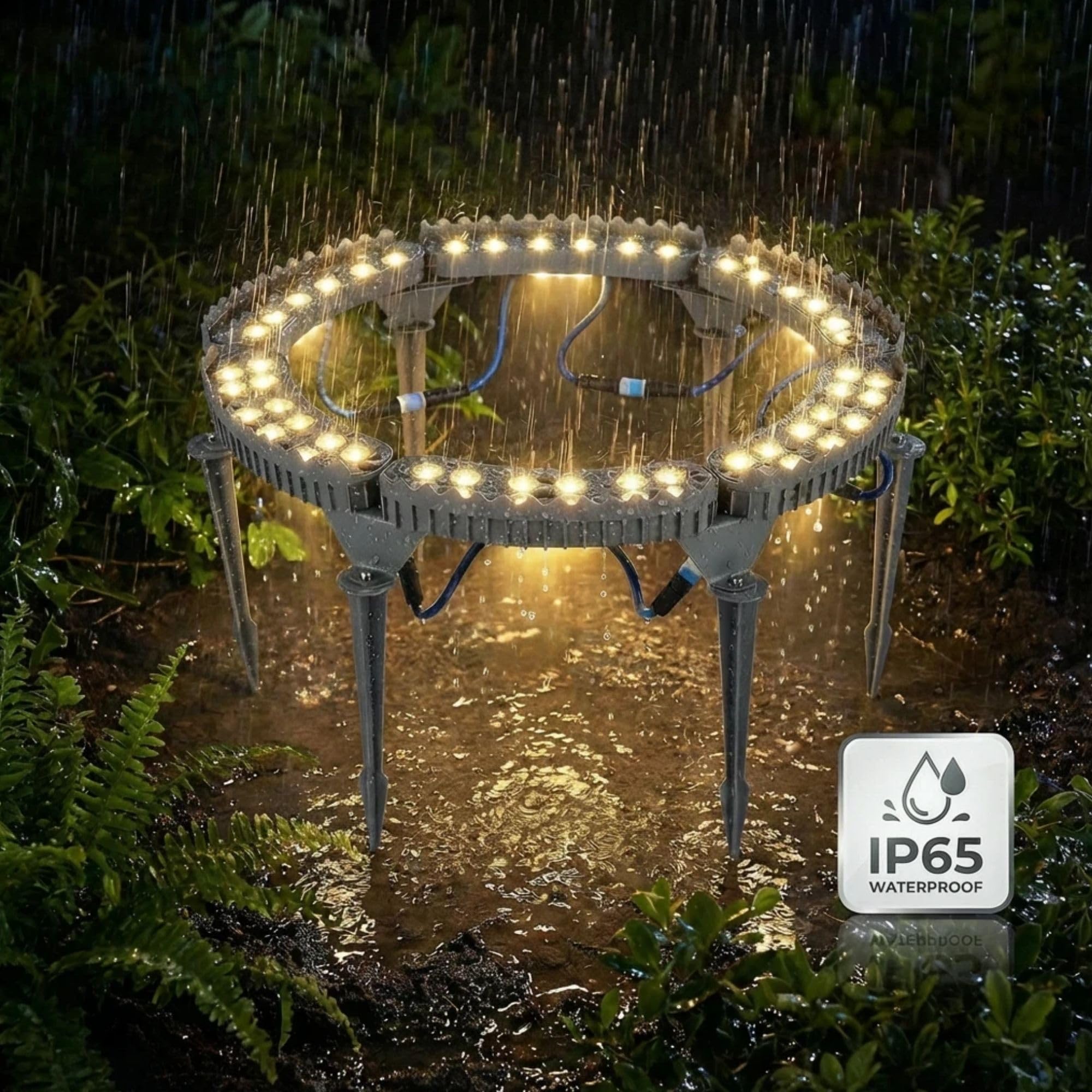 Luci Da Giardino Esterne, Luci Ad Anello Paesaggistiche A Led Bassa Tensione Per Alberi, Illuminazione D’accento Per Palme, Ip65 Antigelo WarmWhite 6lights
