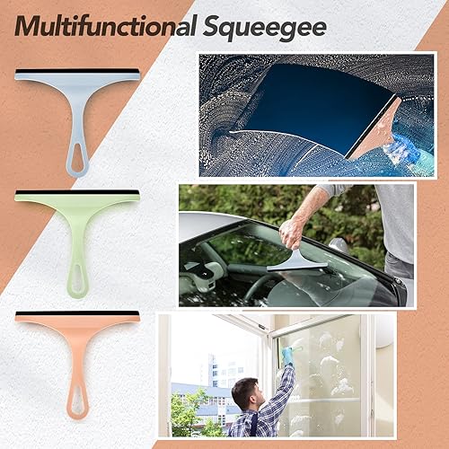 Miniatura 5 de 48 piezas de escobilla de goma para puerta de vidrio de ducha, escobilla de silicona de 8.7 pulgadas, limpiador de ventana de vidrio, herramienta de