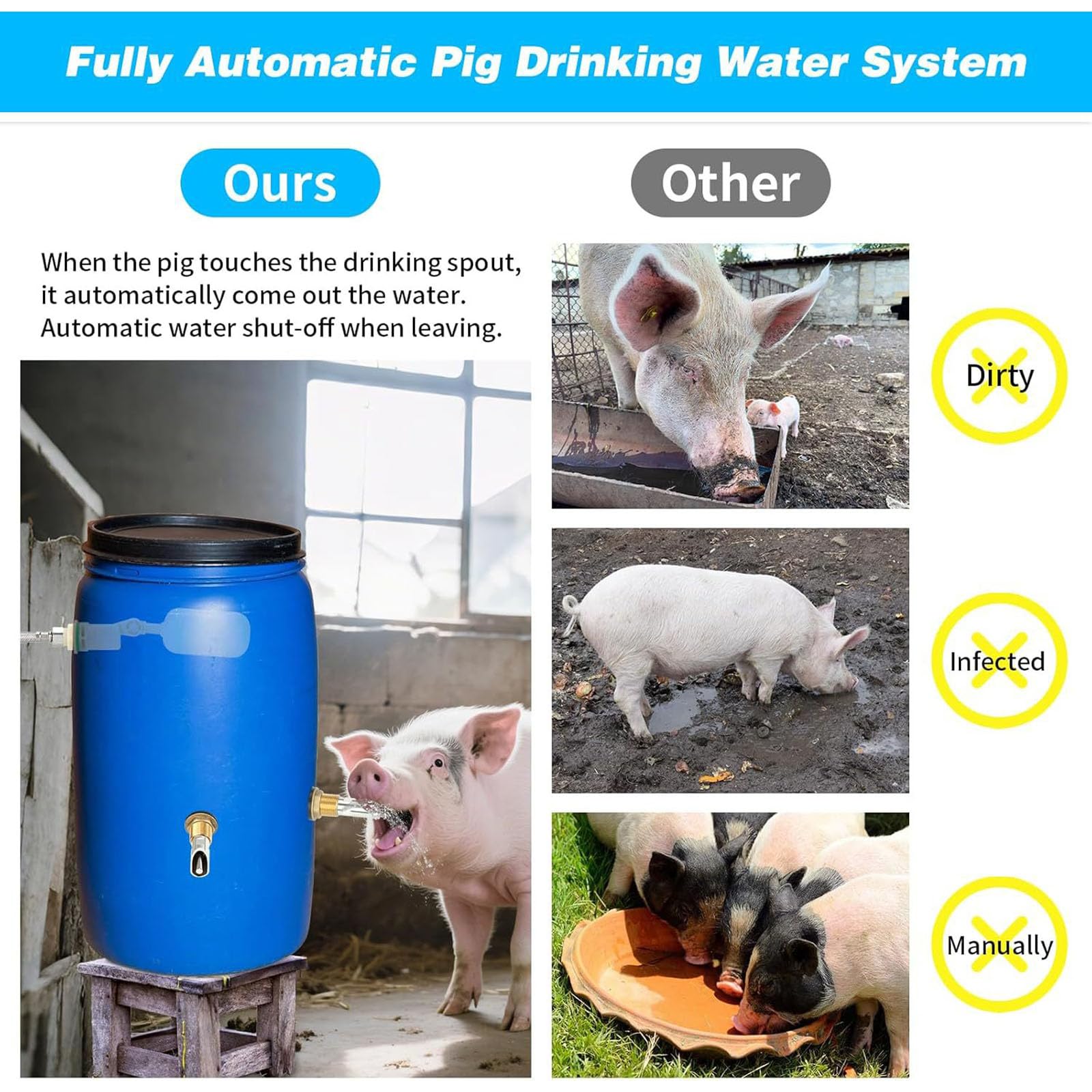 Soluzione per l ' Acqua agricola con abbeveratoi e Pacchetto Installazione Struttura approvvigionamento idrico per Allevamento suini