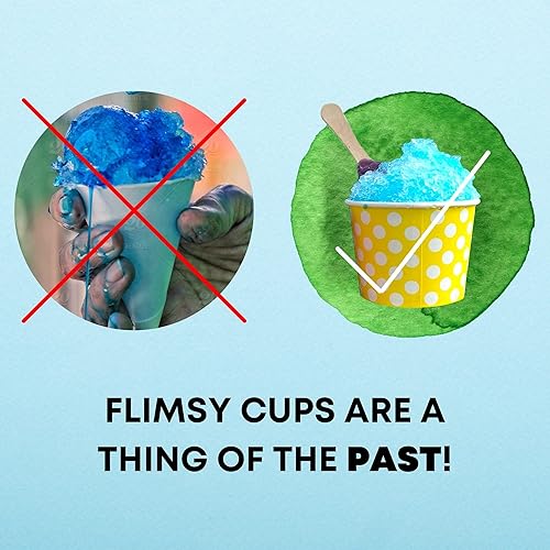 Miniatura 5 de Kit de 140 piezas de cono de nieve multicolorhielo afeitado  Incluye 40 tazas amarillas, rosas, verdes y azules, 50 cucharas de caramelo y 50