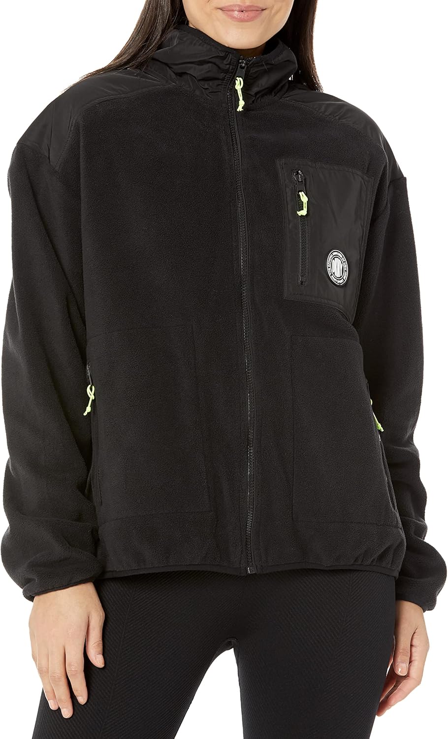 DKNY womens Full Zip Hybrid Polar Fleece Jacket