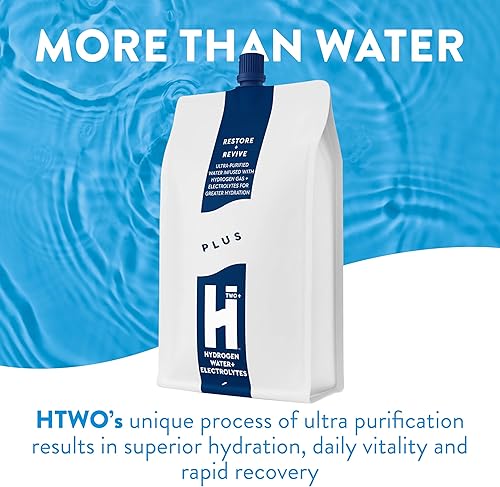 Miniatura 3 de HTWO Plus - Agua de hidrógeno premium, paquetes de hidratación originales sin sabor de 16.9 onzas, bebida deportiva energética con electrolitos, sin