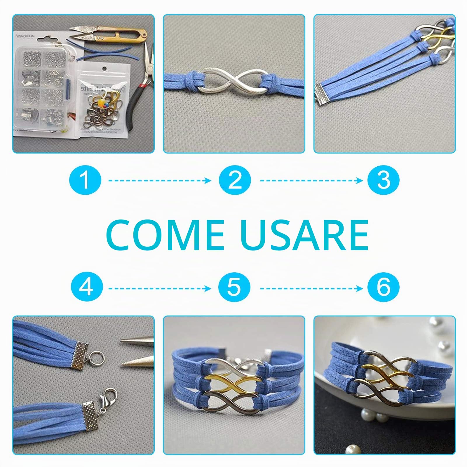 UNICRAFTALE 3 Stili 120 Pezzi Kit per Creazione di Gioielli estremità A Nastro in Acciaio Inossidabile Fermagli per Artigli di Aragosta con Anelli di Salto estremità A Morsetto Kit di Strumenti