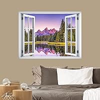 Vista 26 de IDEA4WALL Adhesivo mural removible para pared, cielo azul, vibrante, verano, montaña, valle, naturaleza, desierto, arte moderno, paisaje, colorido