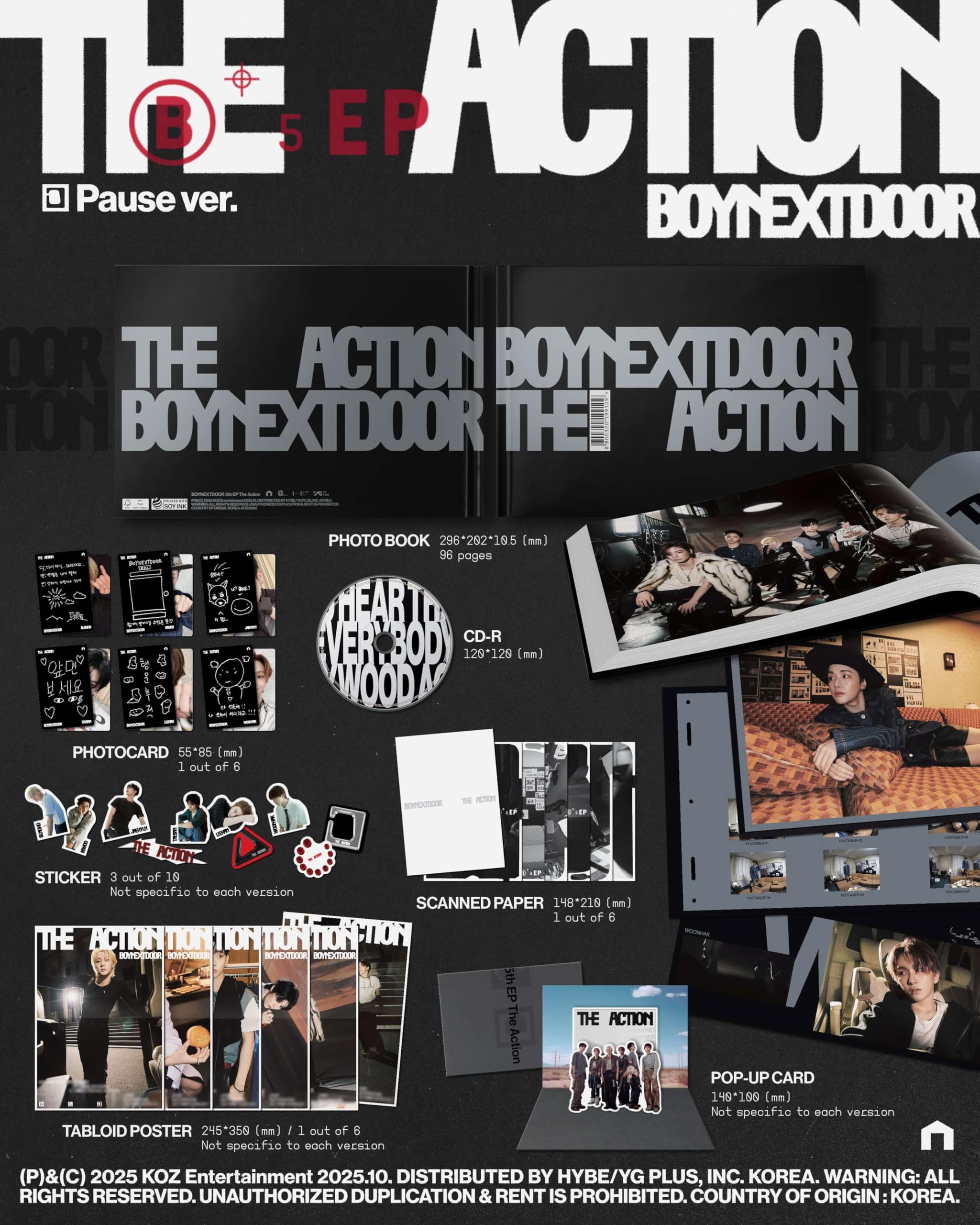 BOYNEXTDOOR The Action Album [Pause ver. (Standard ver)]+Pre Order