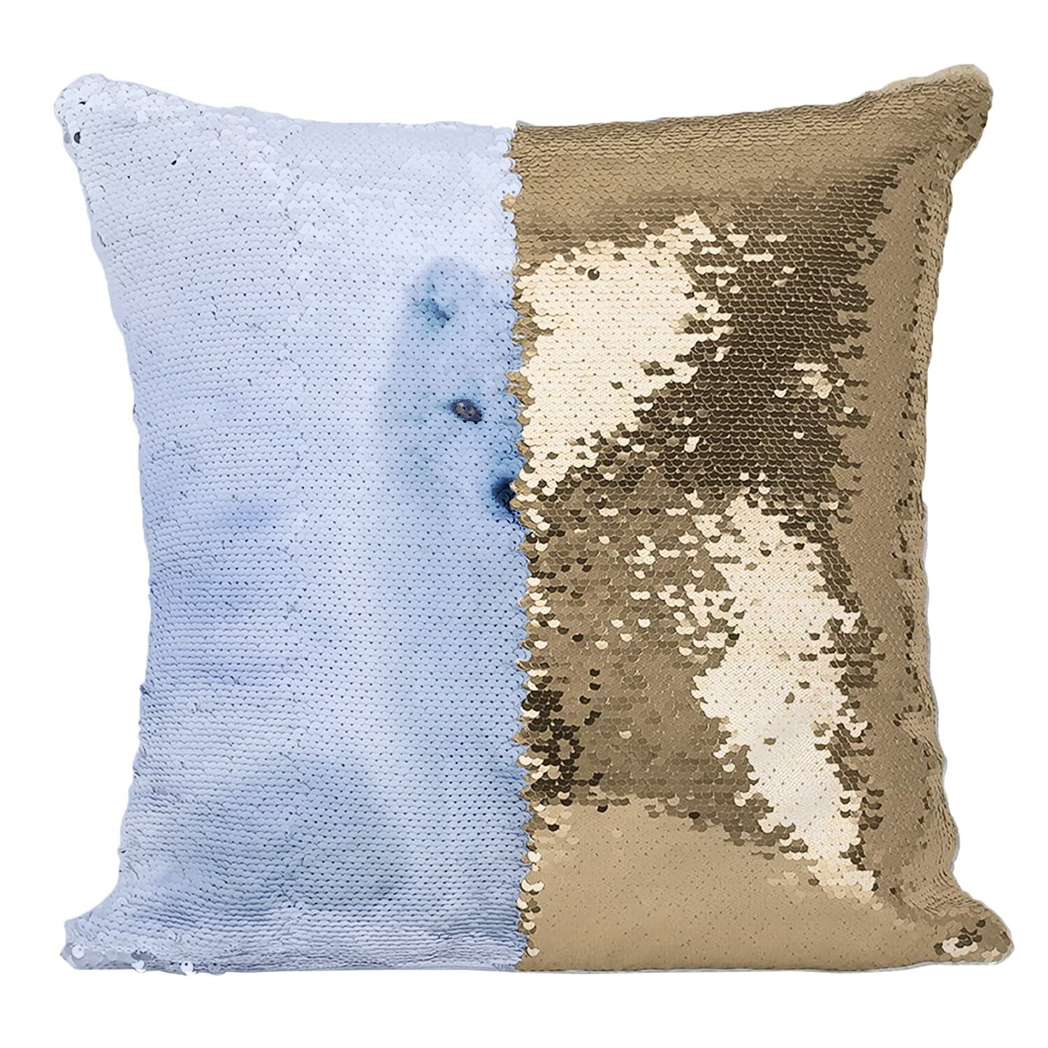 Coussin renard polaire neige Islande pour sublimer un canapé moderne