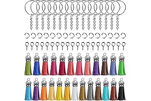 Keychain Tassles, Cridoz 200-Piece Keychain Rings Set