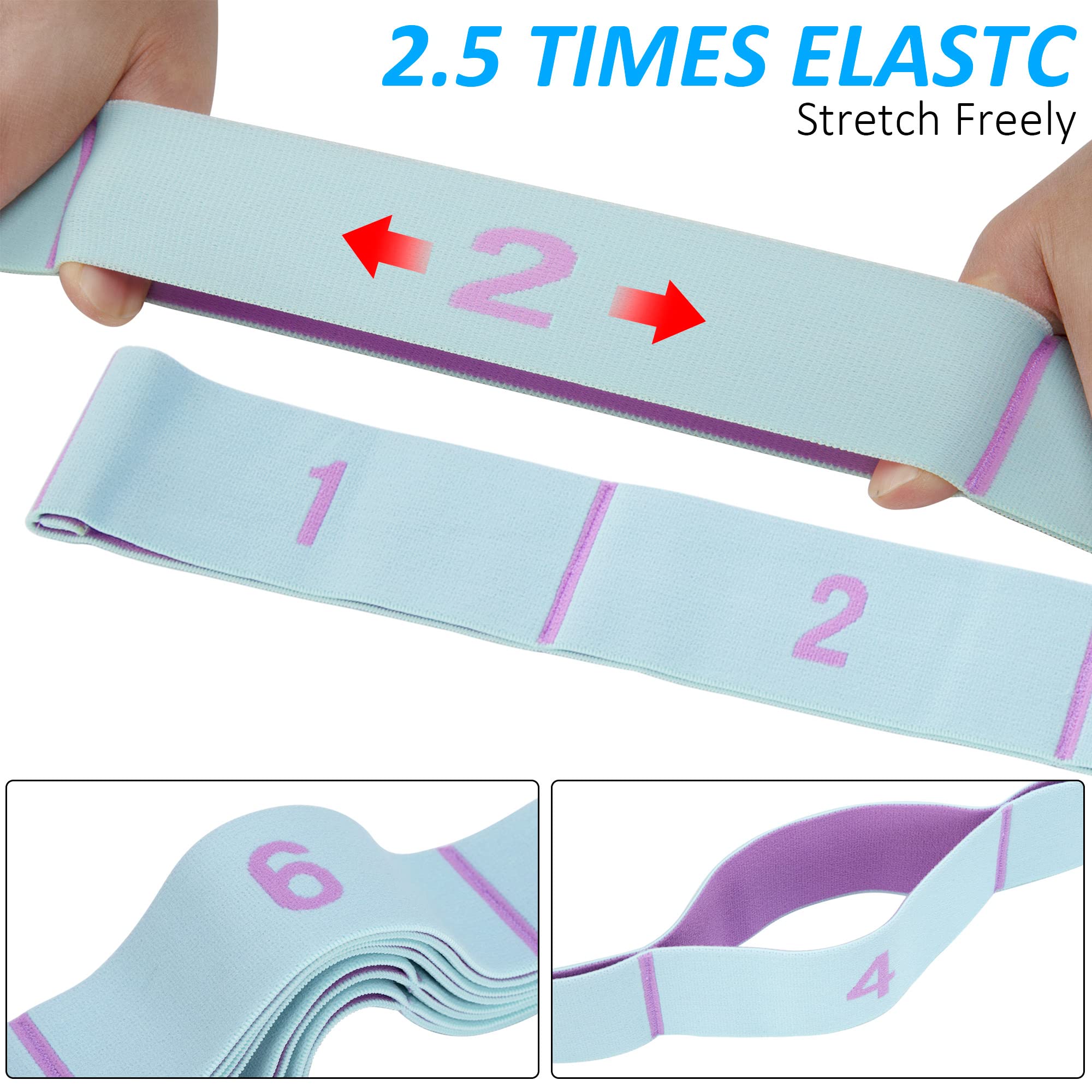 Set Di Fasce Elastiche Resistenza 11 Pezzi Hotniu - Da 10 A 100 Libbre Con Maniglie E Cavigliere Per Fitness, Yoga, Pilates - 3