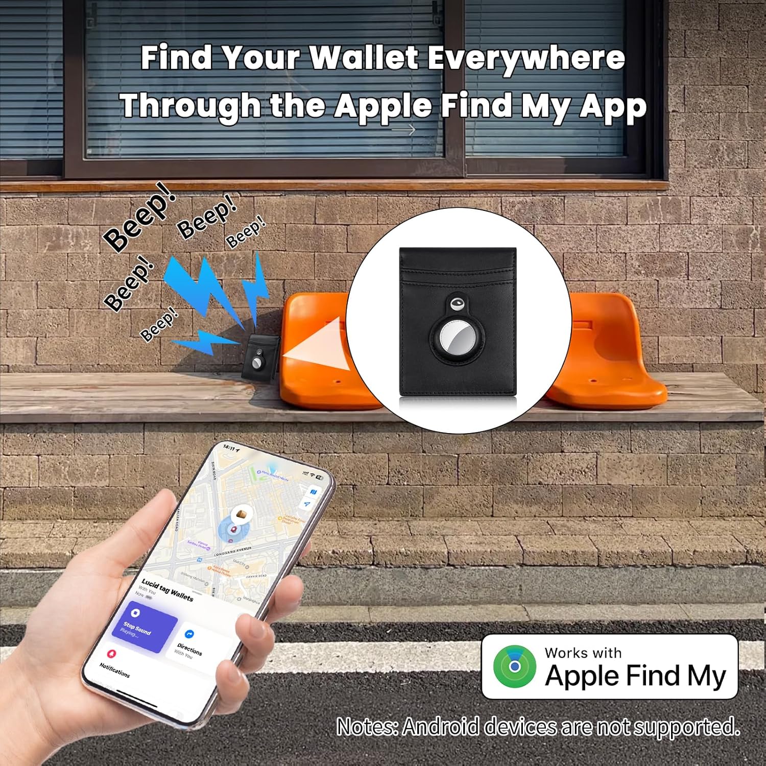 Air Tracker Tag 1-Pack (Black), Tukio Bluetooth 5.3 Tracker Tag for Apple Find My App(iOS Only), Replaceable Battery, 100dB Alarm Sound, Item Locator Smart Tag for Wallets, Keys, Bag, Luggage and More - Image 6