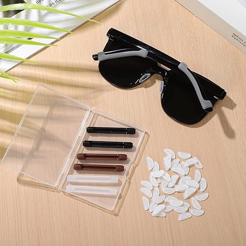 Miniatura 2 de Angoily Gafas transparentes, 24 pares de almohadillas para la nariz, almohadillas de punta de sien, almohadillas de silicona suave para la nariz,