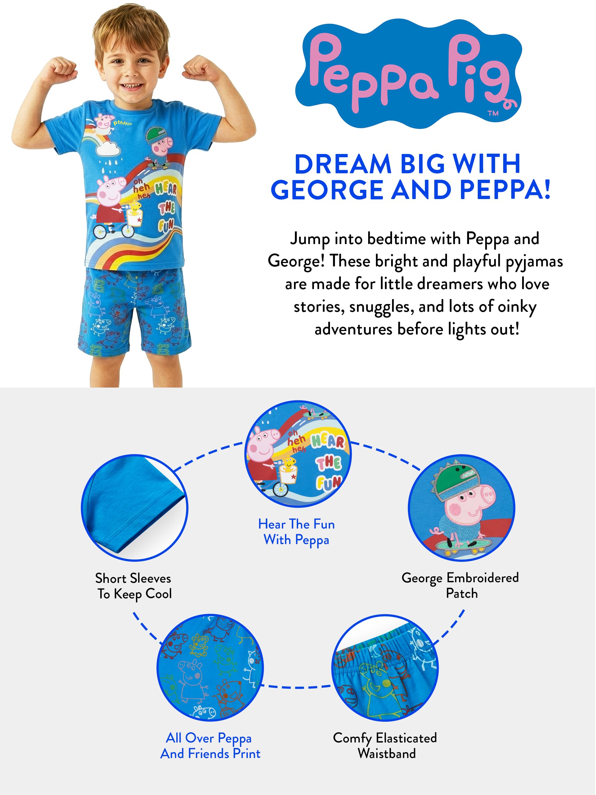 Peppa Pig Schlafanzug Jungen, Pyjama Jungen Und Schlafanzug Kinder, Kinder-Pjs