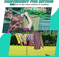 Vista 6 de Mifoci Juego de 2 tendederos de 4 brazos para exteriores, plegable, giratorio, tendedero, tendedero, tendedero, ajustable, paraguas plegable