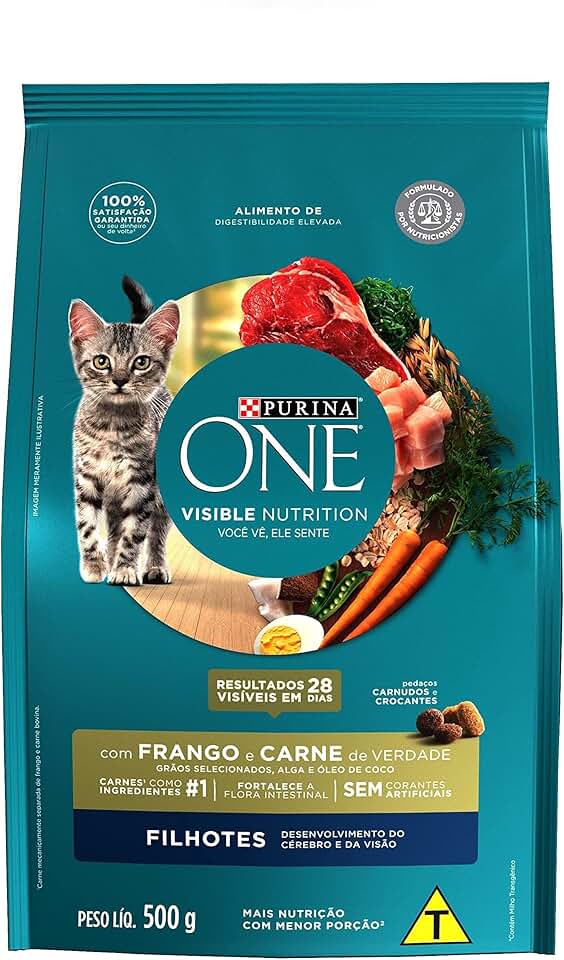 Ração Gatos Filhotes PURINA ONE Frango e Carne 500g