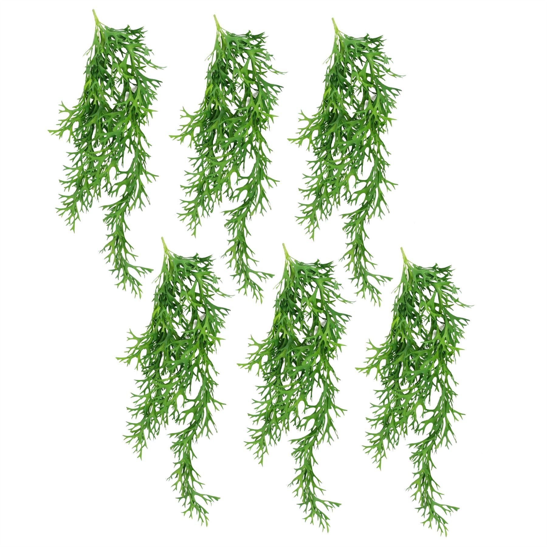 Leaf Artificial Hanging Staghorn Fern - 80cm Height - Green - Pack of 6