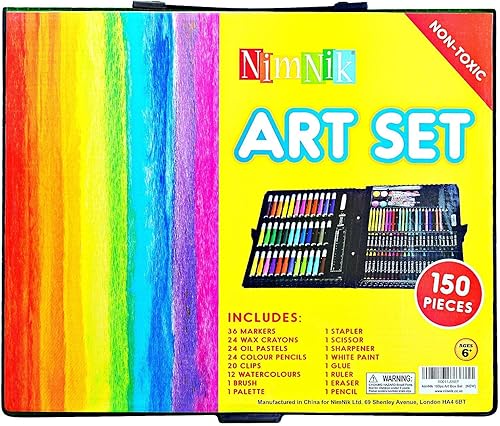 Miniatura 8 de Nimnyk Estuche de arte para niños de 9 a 12 años – 150 piezas de juegos de arte para niños | Suministros de arte para colorear para niñas y niños,