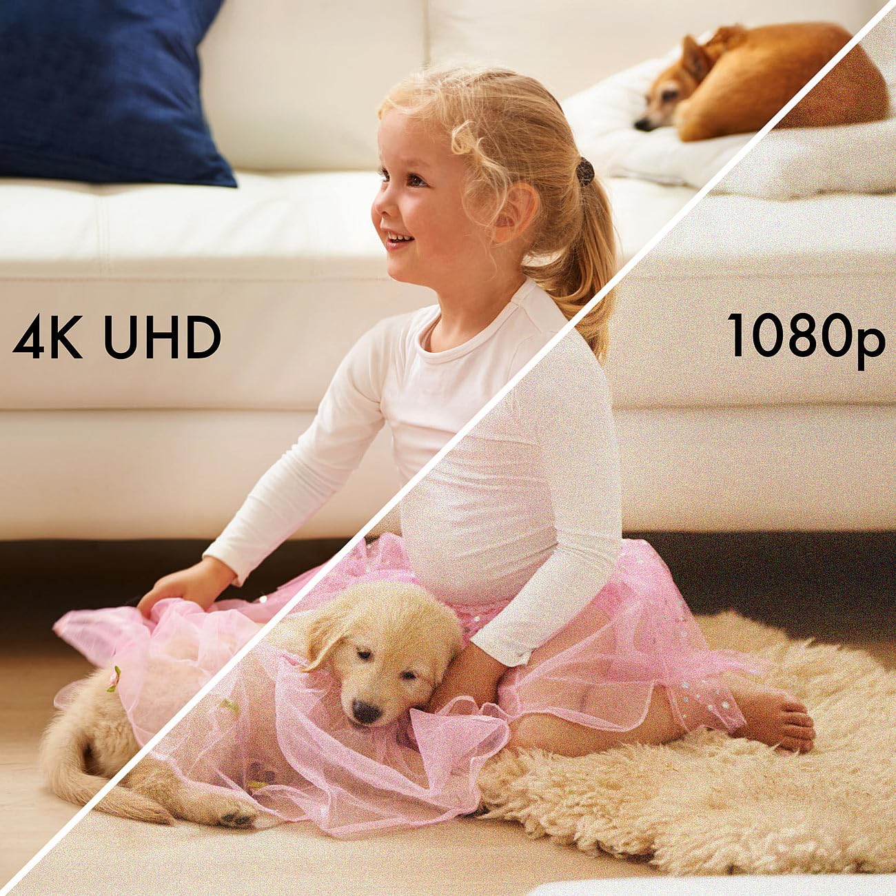 7links Telecamera di sorveglianza WiFi interno 4K UHD Pan Tilt con visione notturna IR e app ELESION