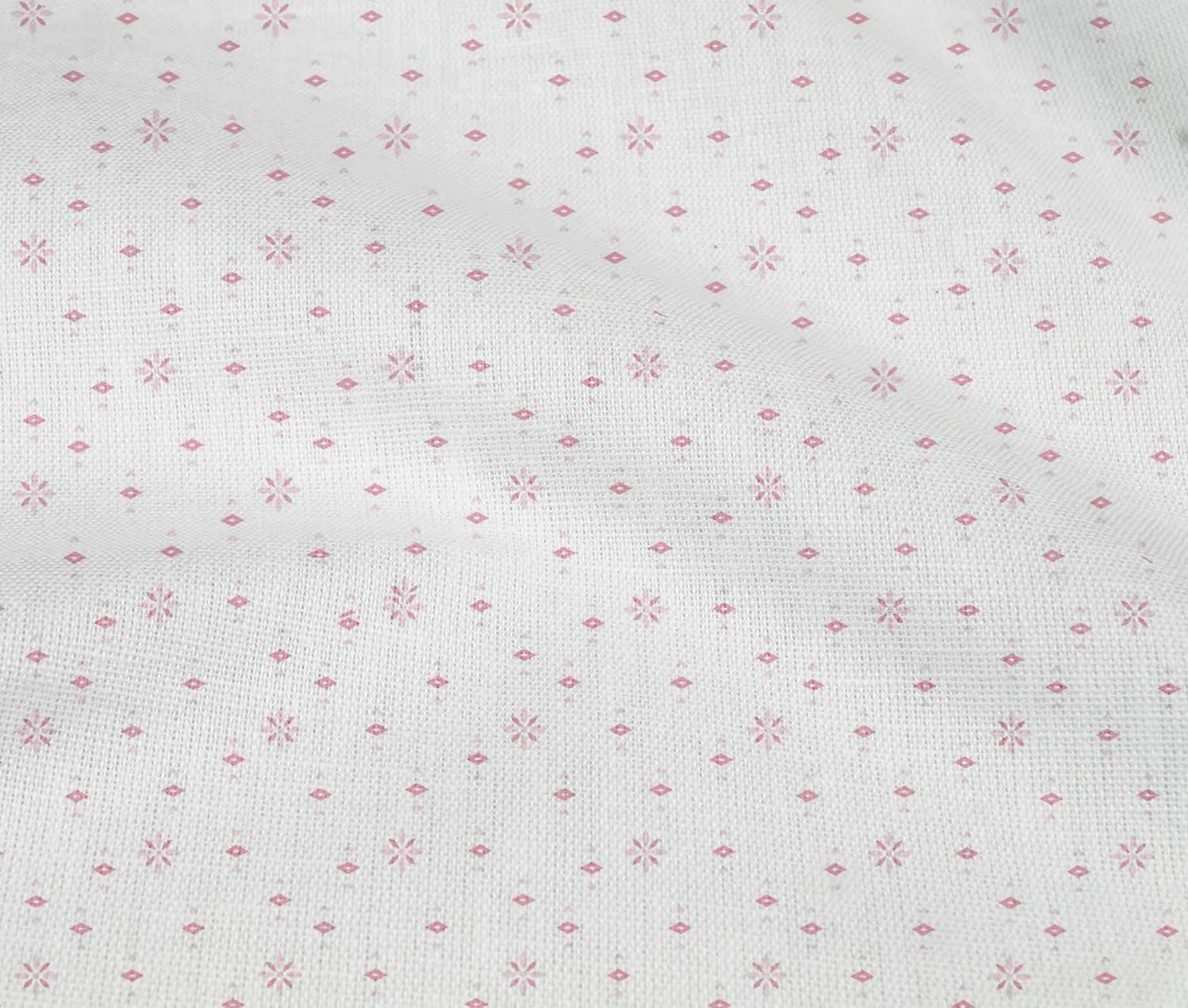 oneOone Cotton Flex Pink Fabric Diamond & Artistic Floral Small Sewing Fabric by The Yard Printed DIY Clothing Sewing Supplies 40 Inch Wide