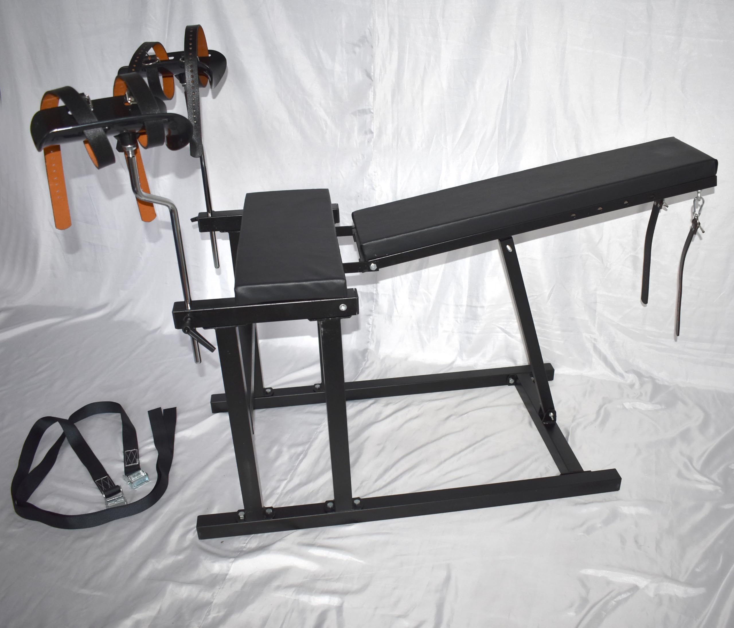 Sedia fetish per bondage ginecologico - Robusta sedia BDSM con vincoli per mani e gambe, schienale regolabile per giochi in clinica e giochi di ruolo erotici
