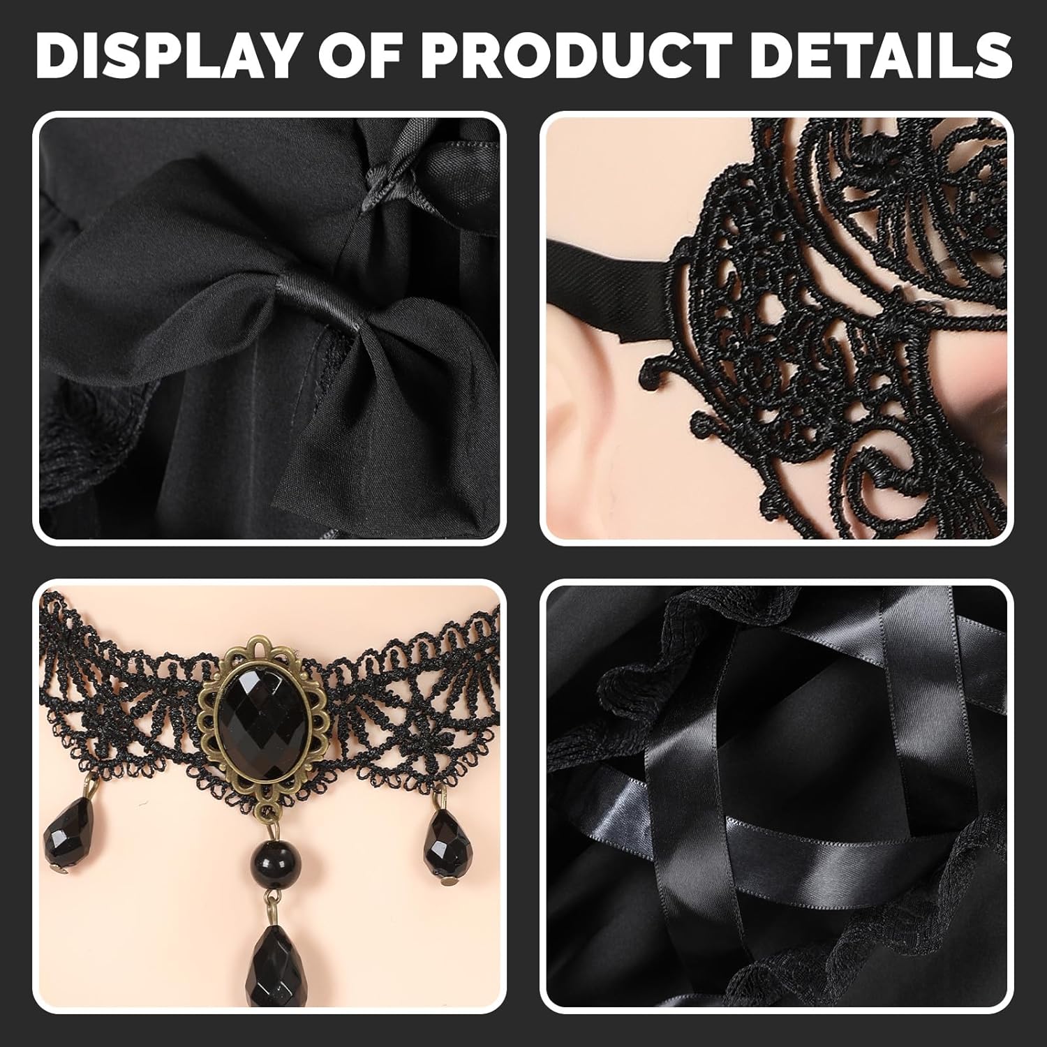 Victorian Gothic Lolita Dress for Women, Lace Layered Sleeveless Princess Cosplay Dress, Halloween Costume - Image 6