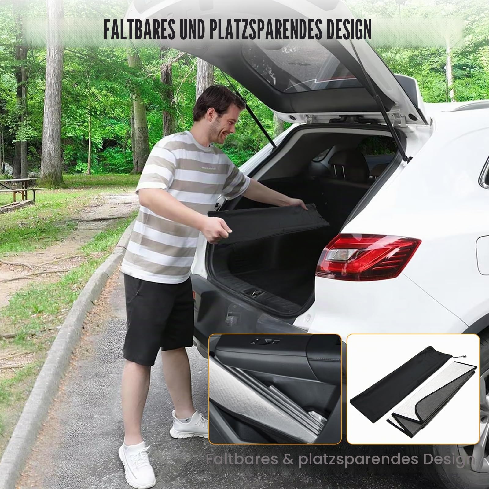Sonnenschutz Frontscheibe für VW Tiguan 2020-2025, Faltbare Auto-Sonnenblende Frontscheibenabdeckung zum Innenaufbau Effektiver Hitzeschutz & UV-Schutz