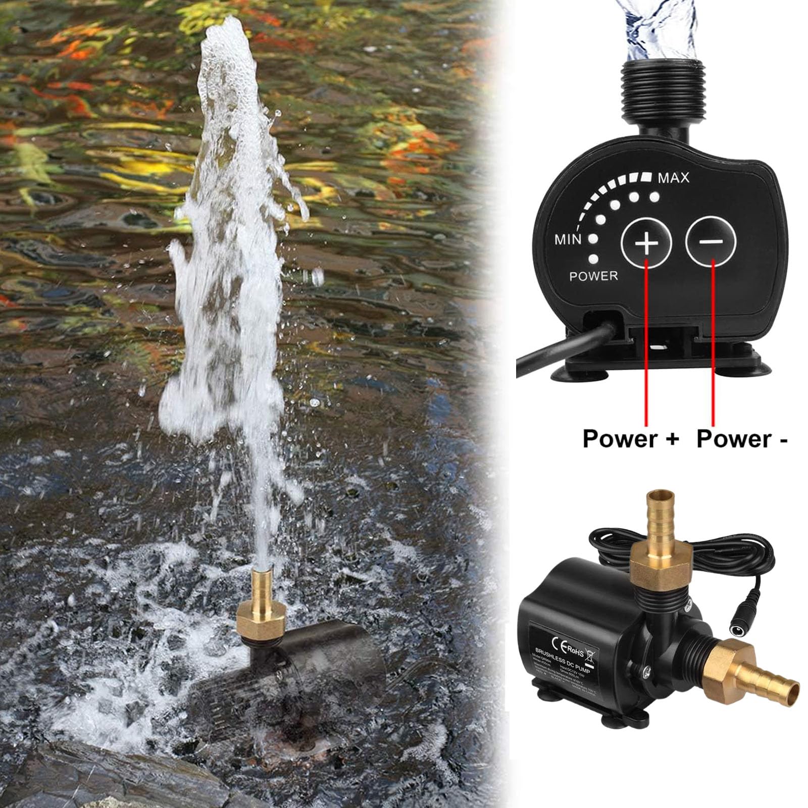 Mini Pompe à Eau Submersible 15W 800L/H,Pompe D'aquarium Ultra Silencieuse,Pompe de Bassin Submersible,Pour Aquarium,Étang,Fontaines de Jardin,Système Hydroponique