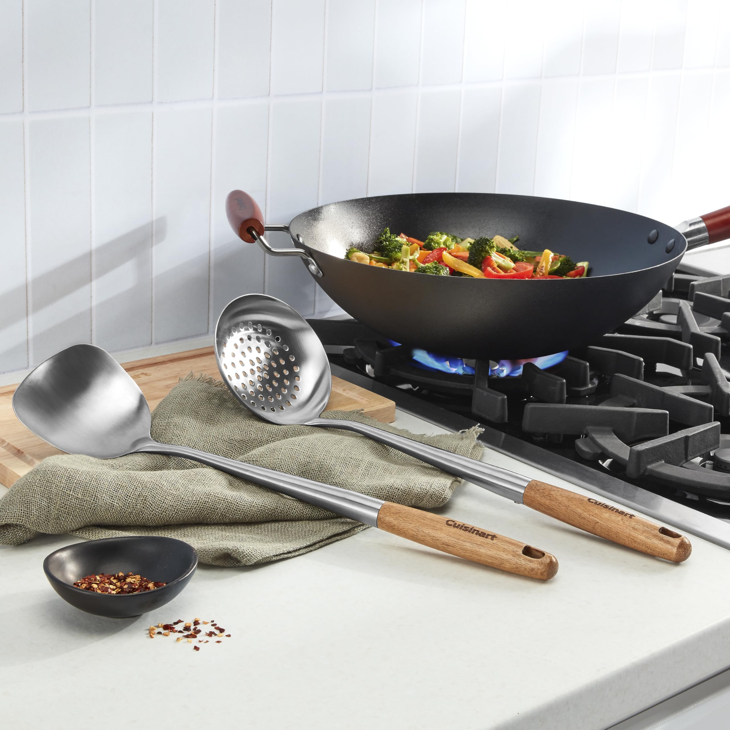 Cuisinart Set mit 2 Wok-Werkzeugen (Turner, Skimmer)