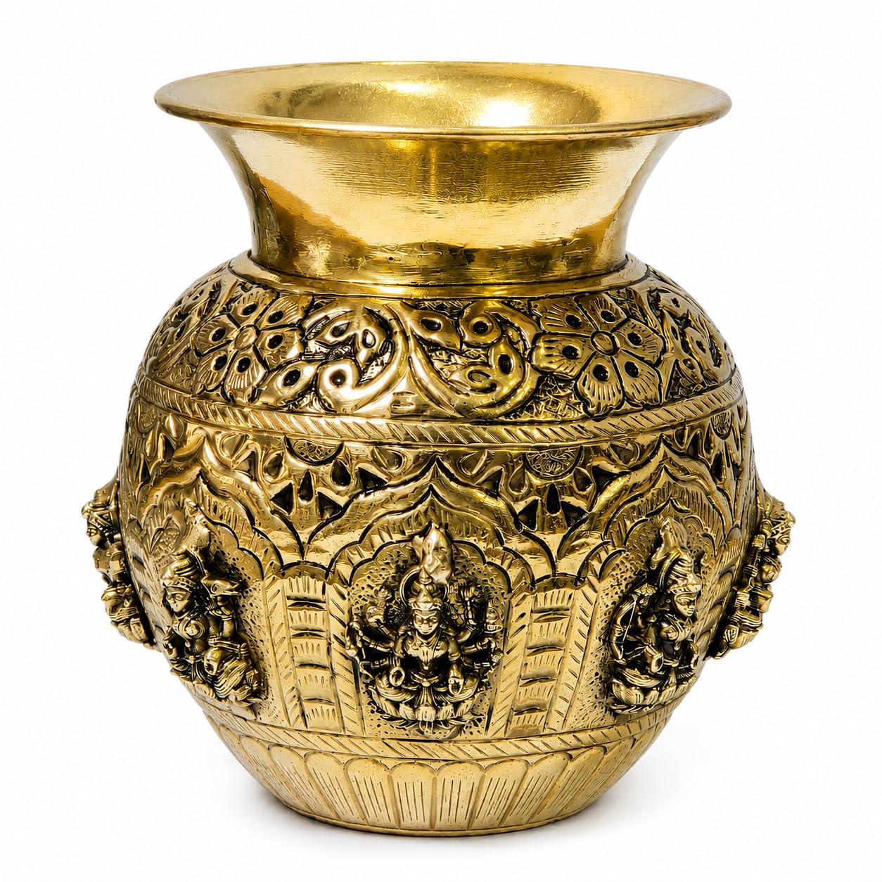 Handcrafted 100% Pure Brass Ashtalakshmi Kalash | Premium Indian Craftsmanship | Religious Home Decor | Hindu Festival Gift | Temple Art-image-20