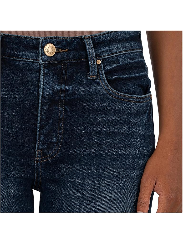 Blue KUT from the Kloth FAY HIGH RISE FAB AB STRAIGHT LEG-ROLL UP RAW HEM