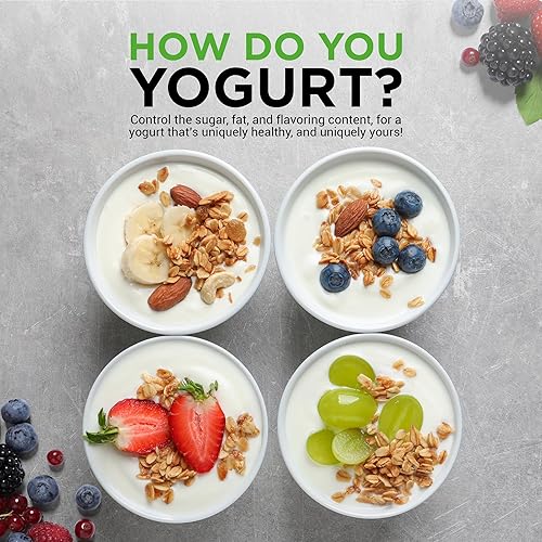 Miniatura 5 de Nutrichef Máquina automática de yogur de 17 tazas  Incluye 17 vasos reutilizables de 5 onzas con tapas y estante de yogur para almacenamiento