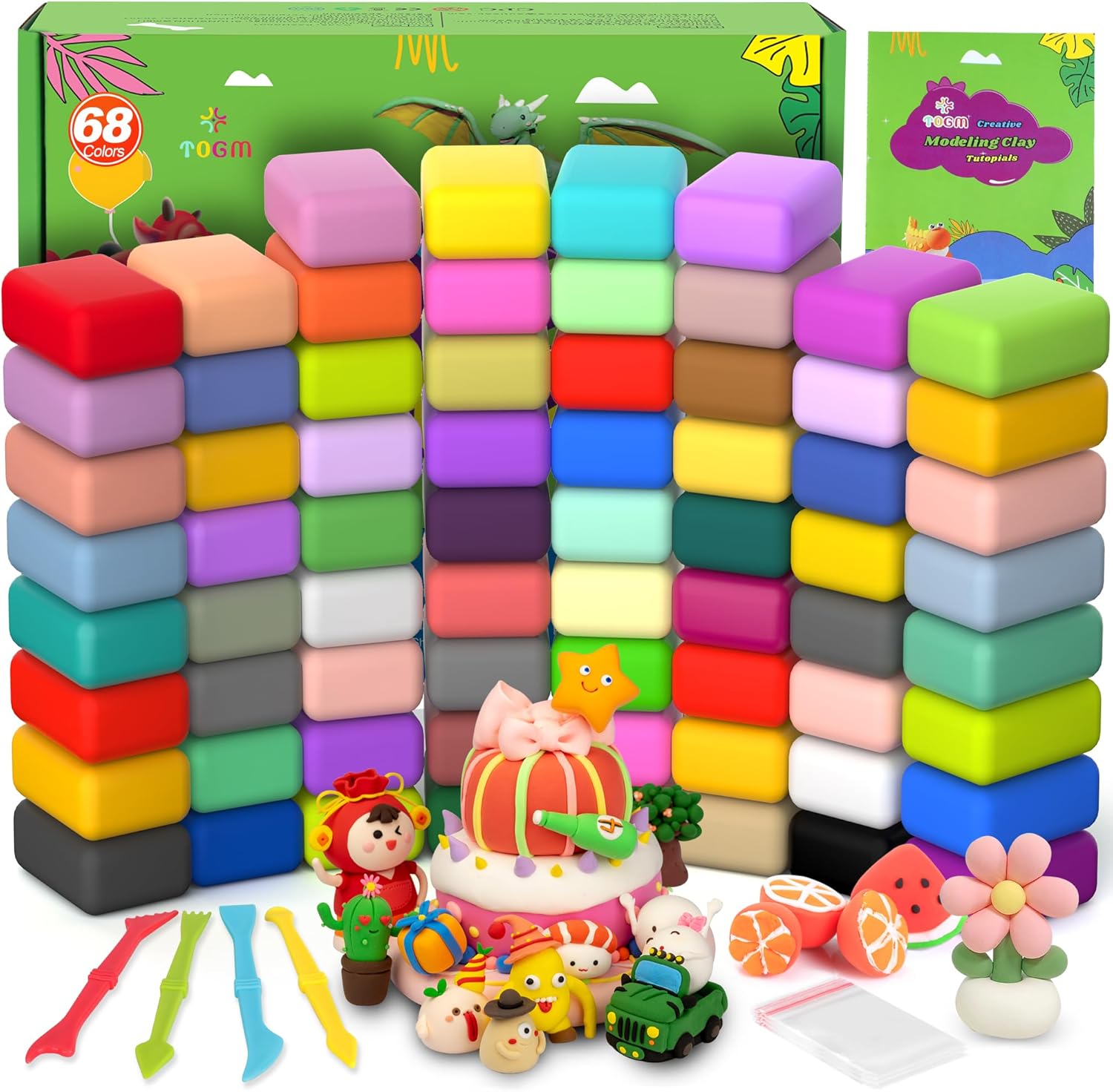 Air Dry Clay for Kids,Modeling Clay Kit 68 Colors with Sculpting Tools,Model Magic Clay, Arts and Crafts Gift for Birthdays & Holidays Boys Girls Ages 3-12