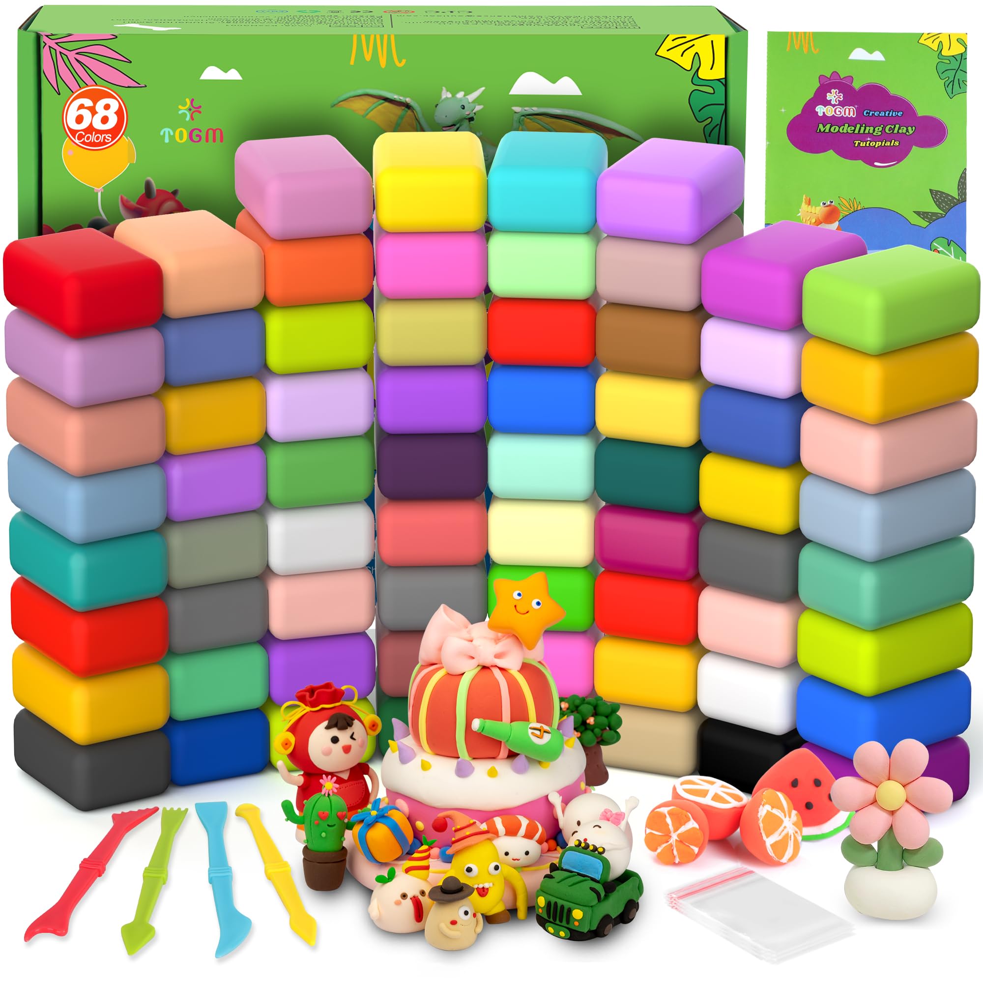 Amazon.com: Air Dry Clay for Kids,Modeling Clay Kit 68 Colors with