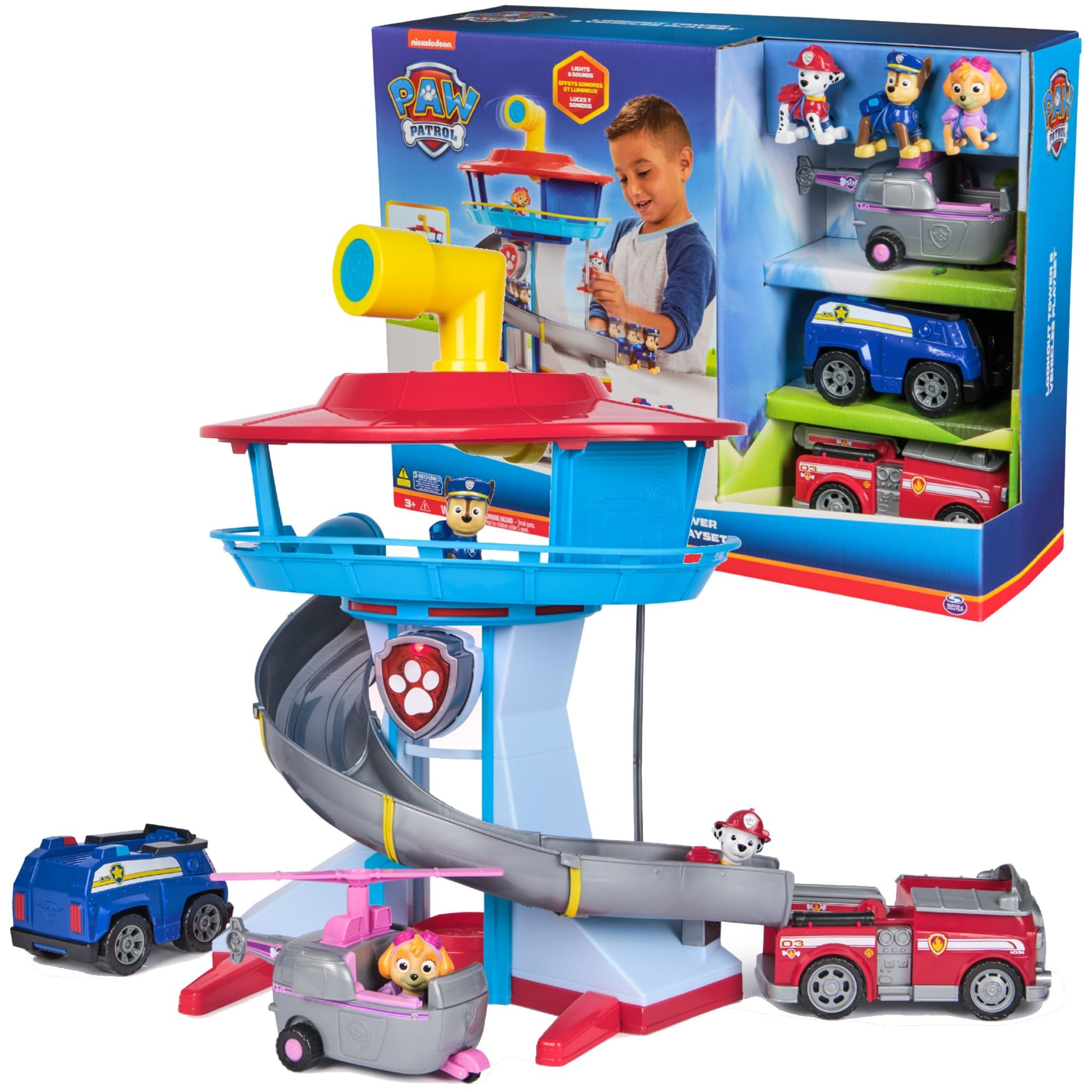 PAW PATROL Kwatera główna ze światłem i dźwiękiem, pojazdami i figurkami