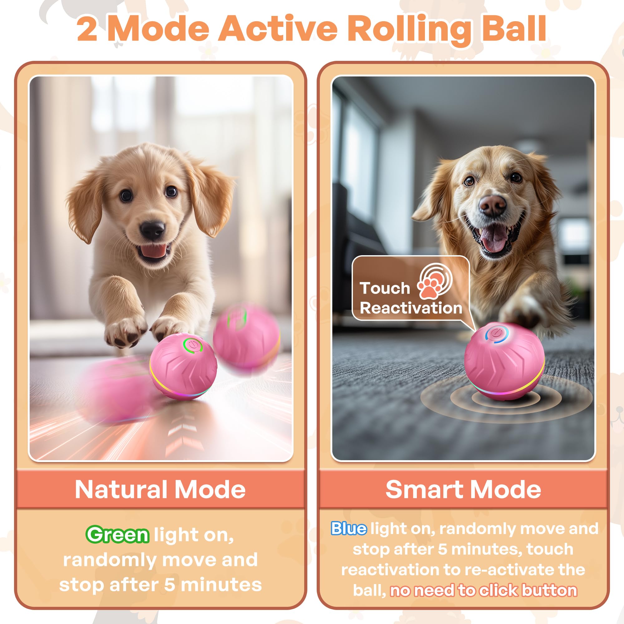BXIHUR Interactive Dog Toys, New Electric Dog Toy, Automatic Moving Dog Toy, Dust And Waterproof Ip 54, Rechargeable - Image 3