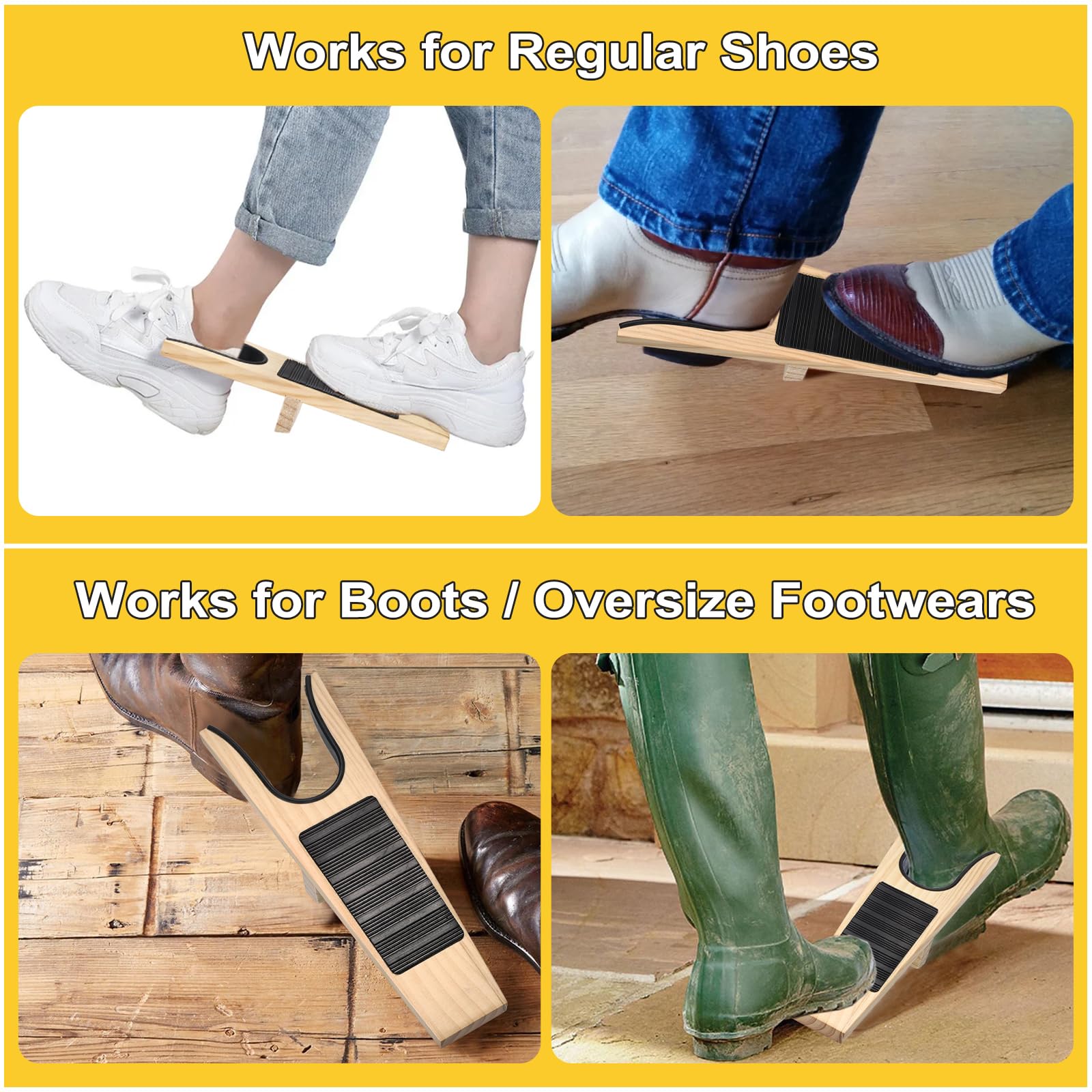 Boot Jack e 2 ganci per stivali Boot Buddy Welly Boot Remover con superficie in gomma antiscivolo per unisex donne uomini cowboy trampolieri per tutti i tipi di stivali e scarpe Dubbin per