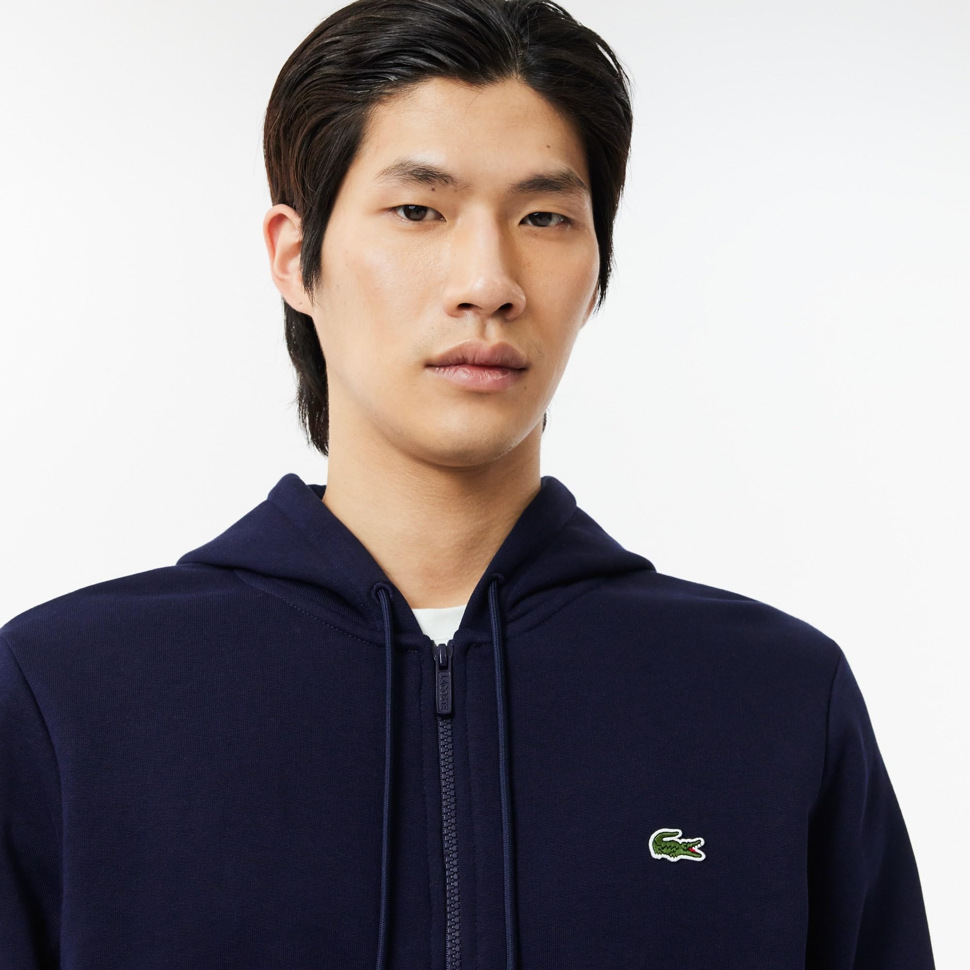 Lacoste Herren Long Sleeve Solid Pop Over Fleece Hoodie Kapuzenpullover (1er Pack)
