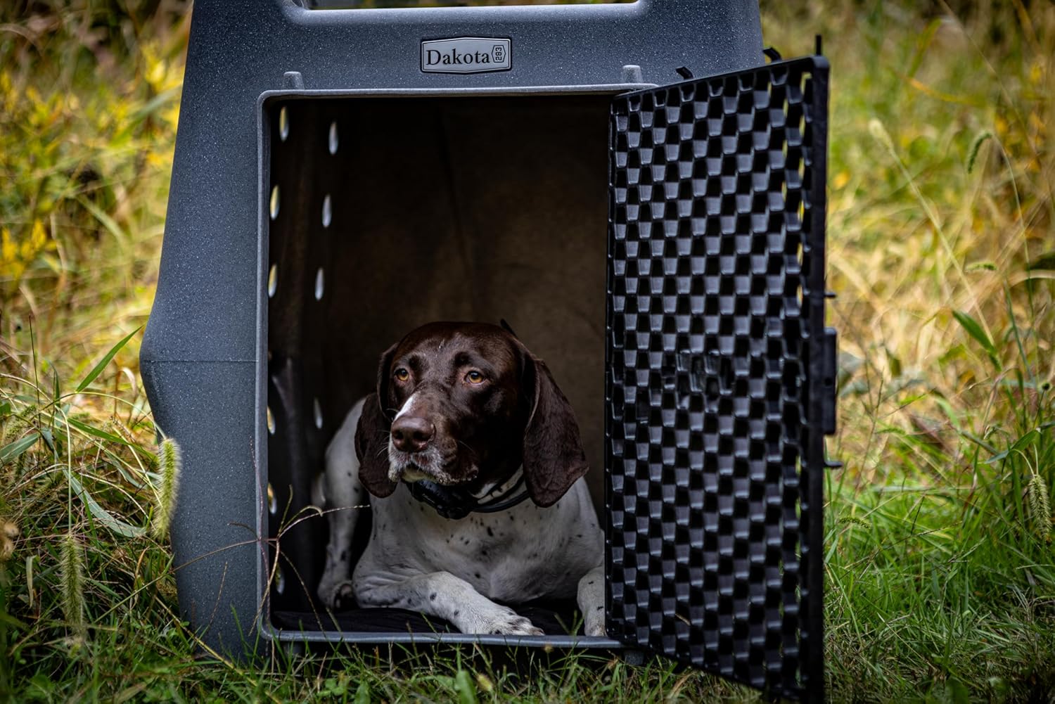 Dakota 283 Canine Rough and Tough Economy Dog Crate w/ Removable Two-Way Door - Heavy Duty Outdoor Kennel for Medium Breed Dogs (Olive, Intermediate)