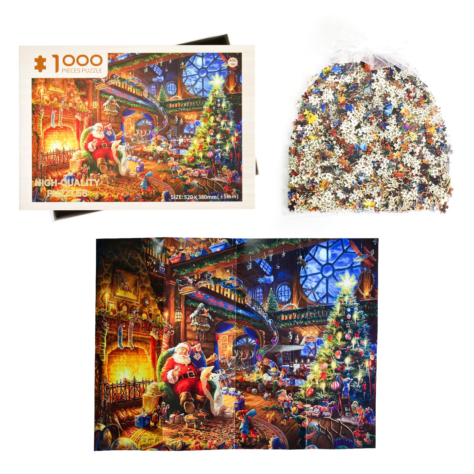 Puzzle 1000 Pièces Noël – Boutique De Jouets – Cadeau Pour Adultes – 70x50 Cm – Carton épais – Défiant Et Relaxant