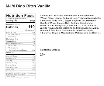 MJM Dino Bites Vanillas Grahams 150ct-1oz Whole Grain Snack