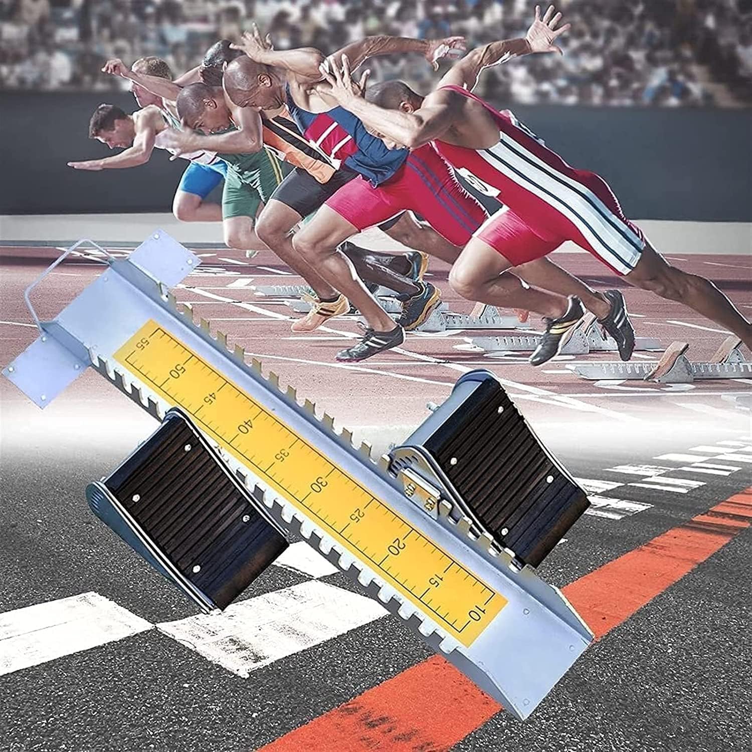 Bloque de arranque ajustable para pista y campo con base de goma para entrenamiento atlético y competiciones escolares