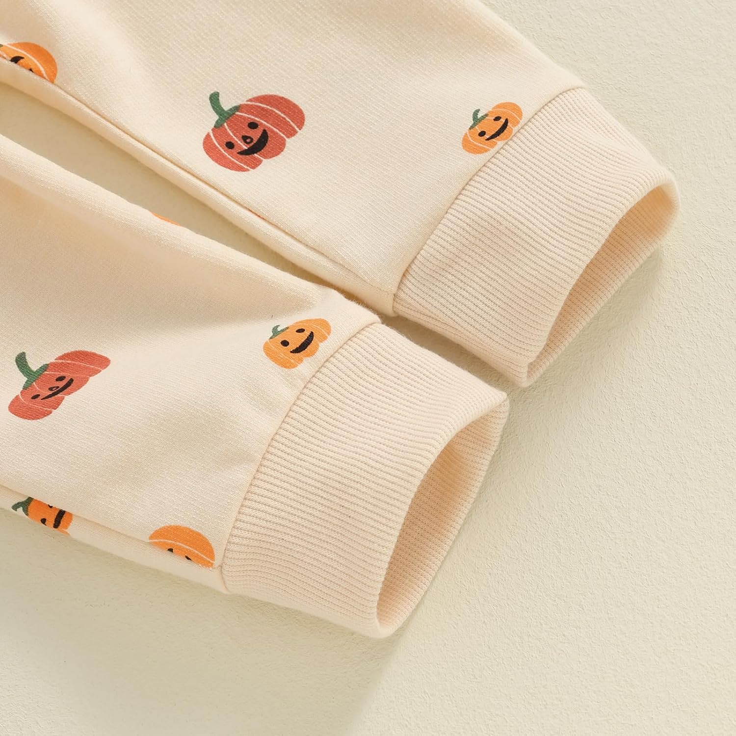 Toddler Baby Girl Boy Halloween Outfit Long Sleeve Pumpkin Sweatshirt+Pants Set Newborn Infant Fall Winter Clothes(Apricot pumpkin, 6-12 Months) - Image 6