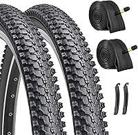 Hycline 2-Pack Folding Mountain Bike Tires 20/24/26/27.5" with Tubes & Levers - Wear-Resistant MTB Off-Road Replacement