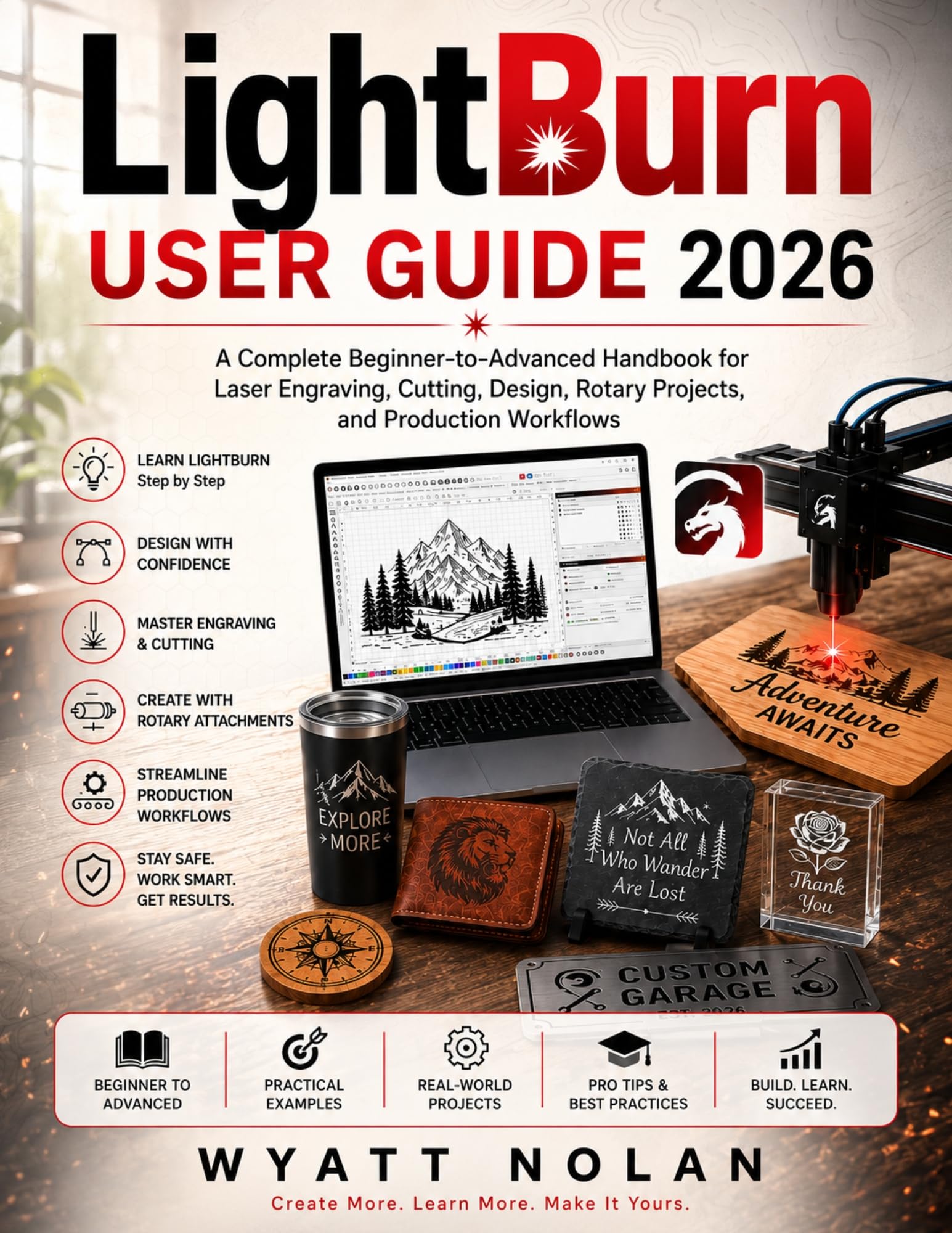 Guide LightBurn 2026 pour réussir vos projets rotatifs de gravure