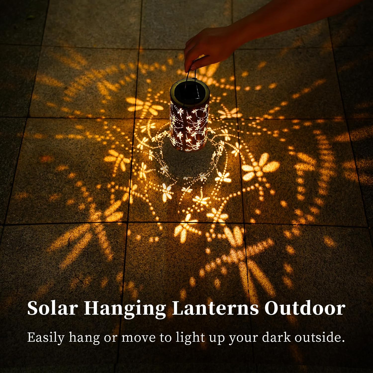 Dragonfly Solar Lanterns Outdoor Waterproof, Mother's Day Birthday Christmas Gifts for Women Mom Grandma, Hanging Solar Lantern Decorative Lights for Garden Yard Patio Pathway Landscape