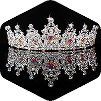 Vista 31 de Kamirola - Corona de reina y tiaras corona de princesa para mujeres y niñas, diademas de cristal para novia, princesa para bodas y fiestas (01)
