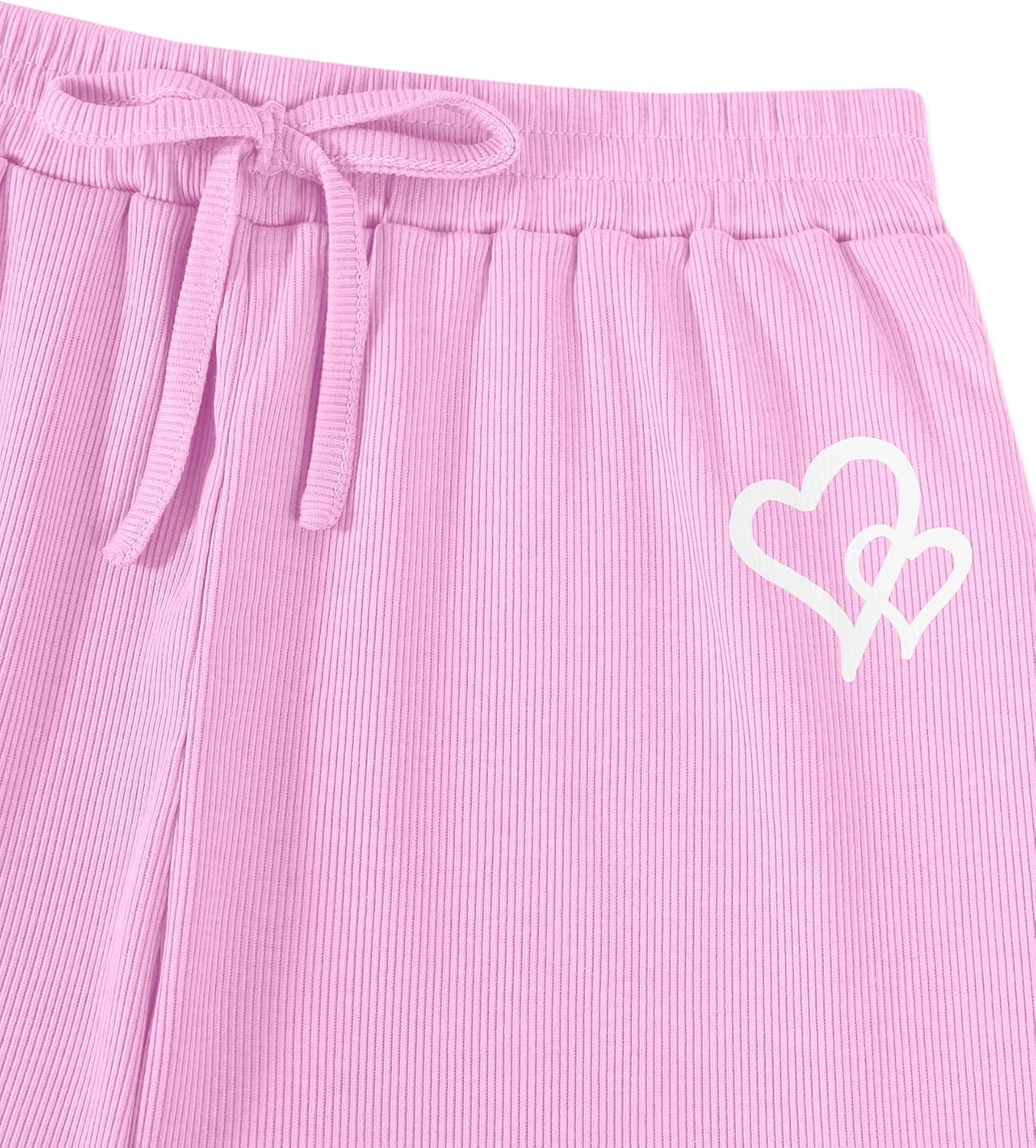 Hilinker Girls 2 Piece Outfits Ribbed Heart Tank Top and Short Sets Summer Cute Clothes
