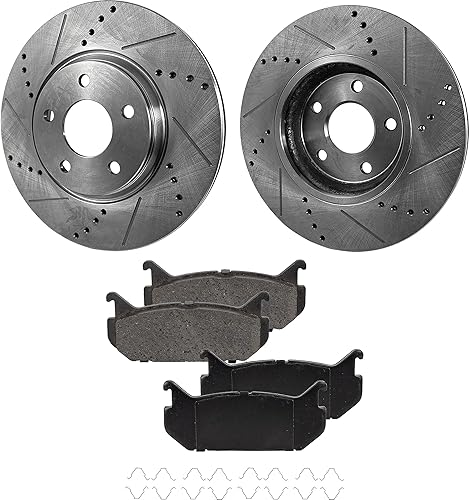 SureStop Kit de disco de freno y pastillas traseras compatible con Mazda 626 1998-2002 juego de 2 ruedas