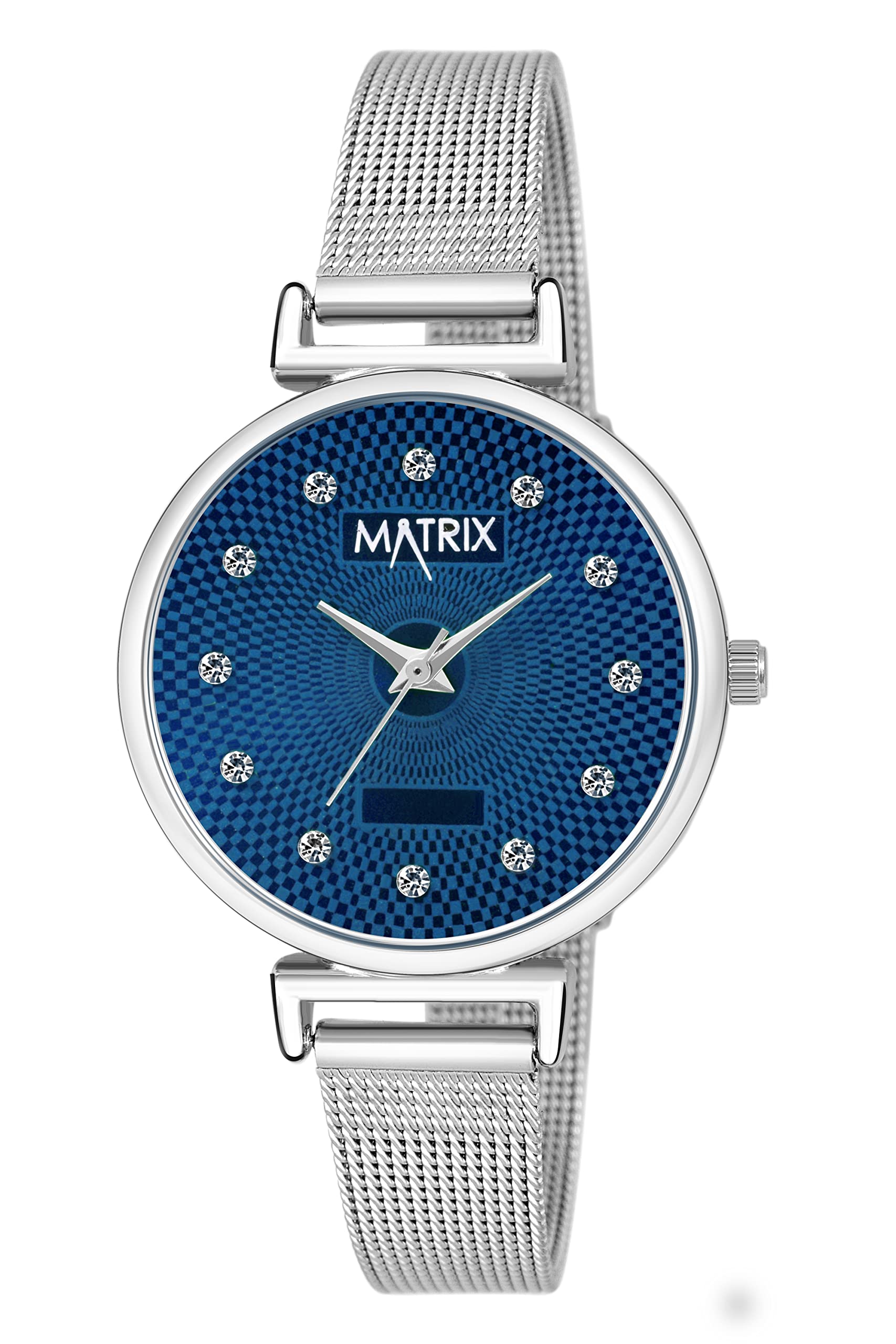 Matrix Stainless Steel Glamm Stone Studded Sapphire Chain Analog Watch For Women & Girls (Blue) (B0C55J8MW2) Amazon Price History, Amazon Price Tracker