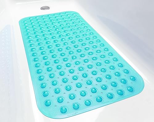 Miniatura 138 de Tapete grande antideslizante para bañera y ducha de 31 x 16 pulgadas (solo bañeras suaves/sin textura), seguro, limpio, lavable a máquina, agarre y