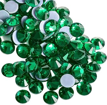 Beadsland Hotfix Rhinestones, 1440pcs Flatback Crystal Rhinestones for Crafts Clothes DIY Decorations, Emerald, SS20, 4.6-4.8mm