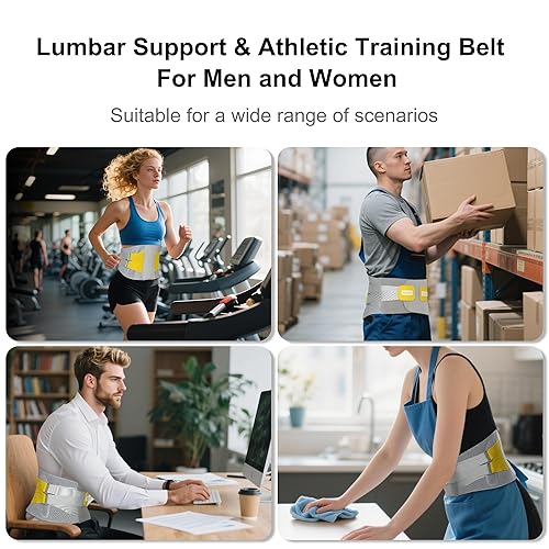 Miniatura 5 de Soporte de espalda para dolor de espalda baja, soporte lumbar, alivio de ciática y hernia de disco, cinturón ajustable con almohadilla extraíble,
